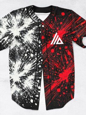 ATLiens Space Dads EDM Bass Music Alien Rave Baseball Jersey Button Up